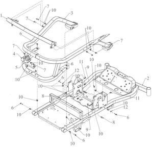 Frame Diagram and Parts List for ZT1-42E (34BBA2CS710)(2022) Cub Cadet Lawn Tractor